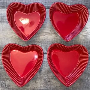 ❤️ Pottery Barn Red Heart Bowl Dessert Plate Valentine’s Day Tableware Love